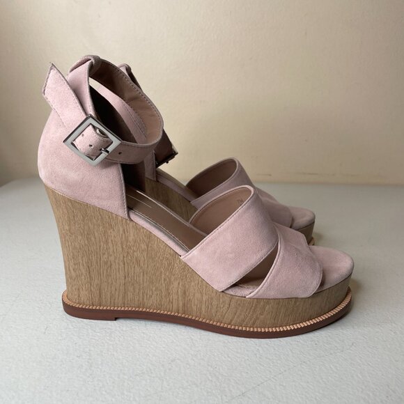 Linea Paolo Blush Pink Emma Chunky Wedge Sandals Size 7 - Picture 5 of 16